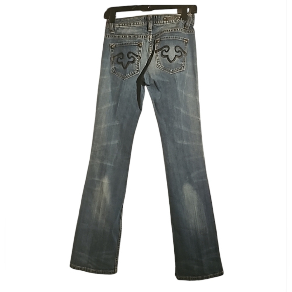 Express Small  Blue Distressed Ripped  Jeans - Picture 3 of 5